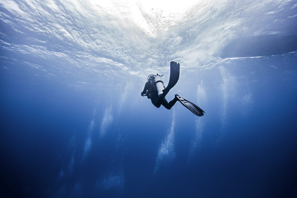 Scuba diver in Cancun, Mexico